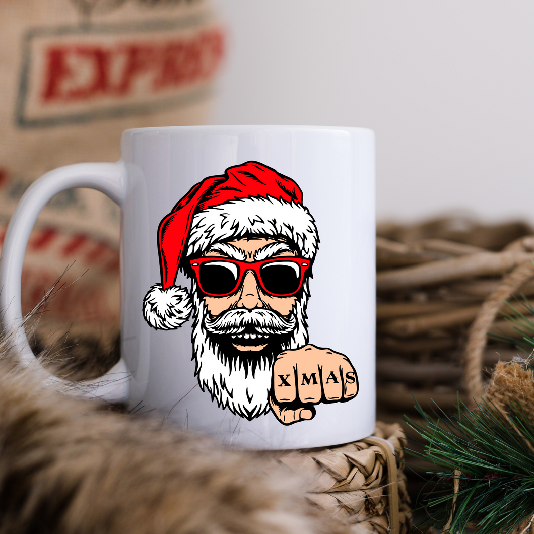 Biker santa mug