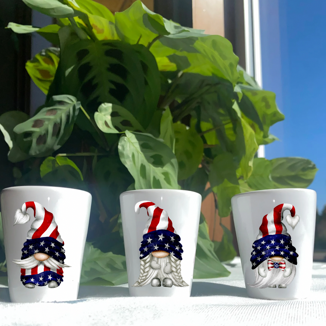 Stars and stripes gnome shot glass