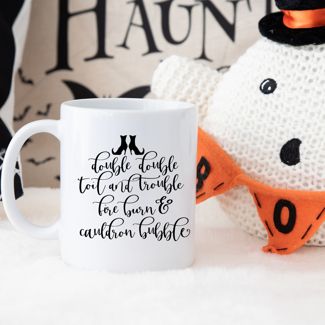 Double double toil and trouble Halloween Witch mug