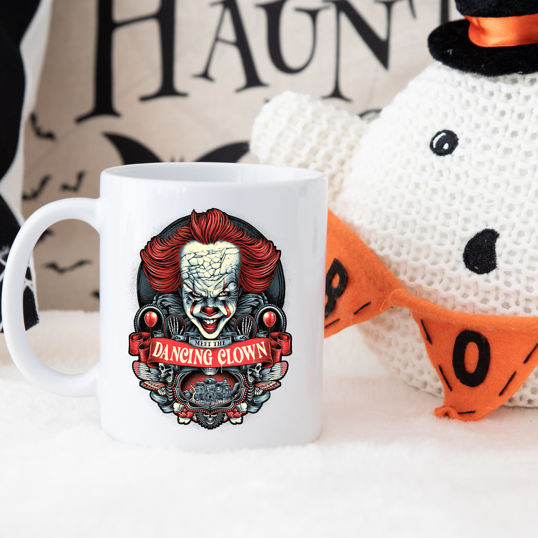 Dancing clown Halloween mug