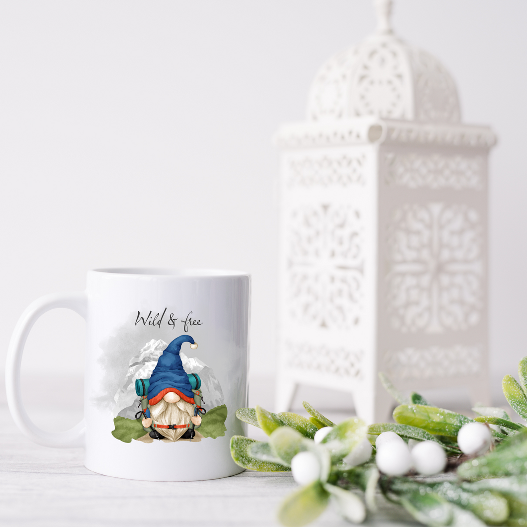 Hiking gnome mug